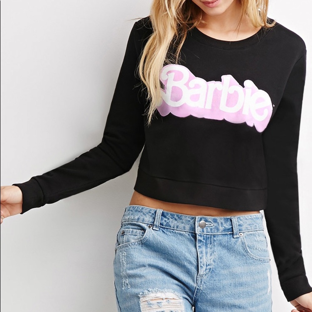 Forever 21 Barbie Crop Sweatshirt